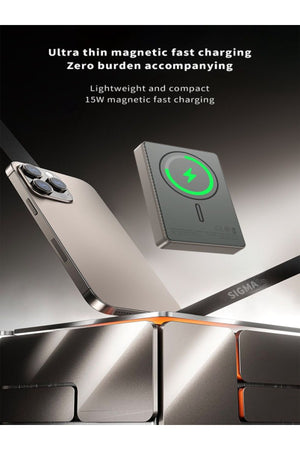 Wireless & Magsafe 10000mah Power Bank With 15w Fast Charging And Weightless