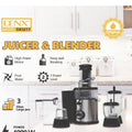DENX 4000W Stainless Steel Blender And Juicer Set With A Food Processor Blender & Grinder, DX3217