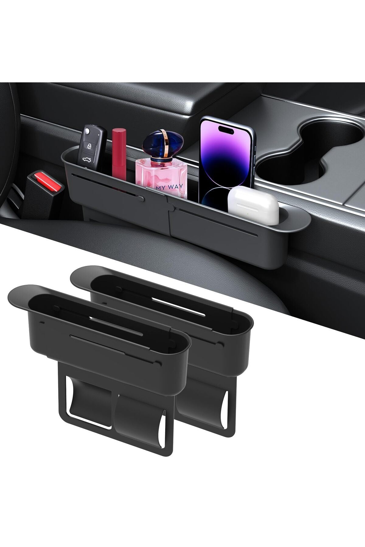 DLC Car Seat Gap Organizer Retractable Storage Box Phone Holder Car Interior Organizer, DLC-33800