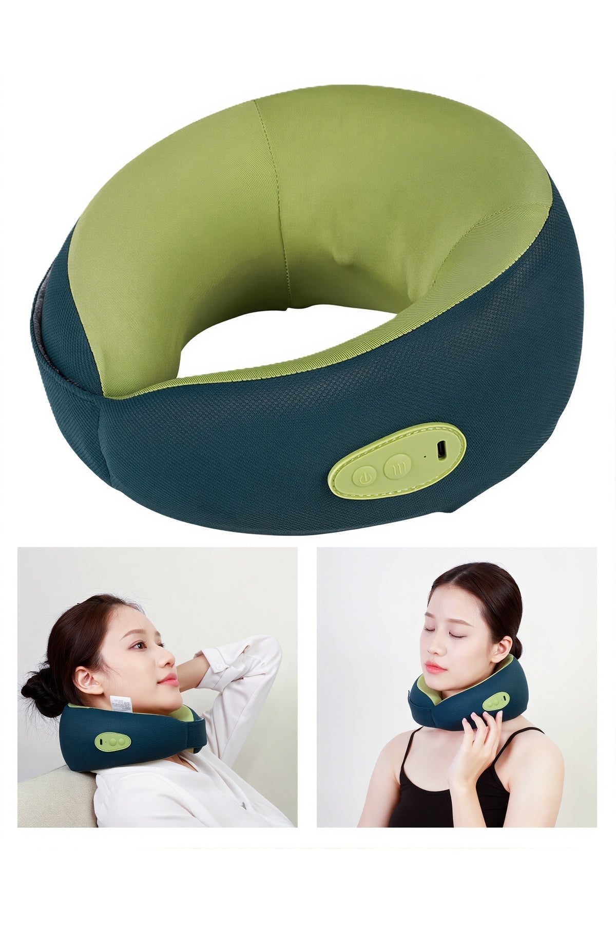 U-Shaped Kneading Neck Massager Portable Travel Mini Electric Wireless Massage Pillow