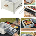Smart Kitchen Square Barbecue Grill Charcoal Mini BBQ Camping Grill, Removable Charcoal Tub SM-23313