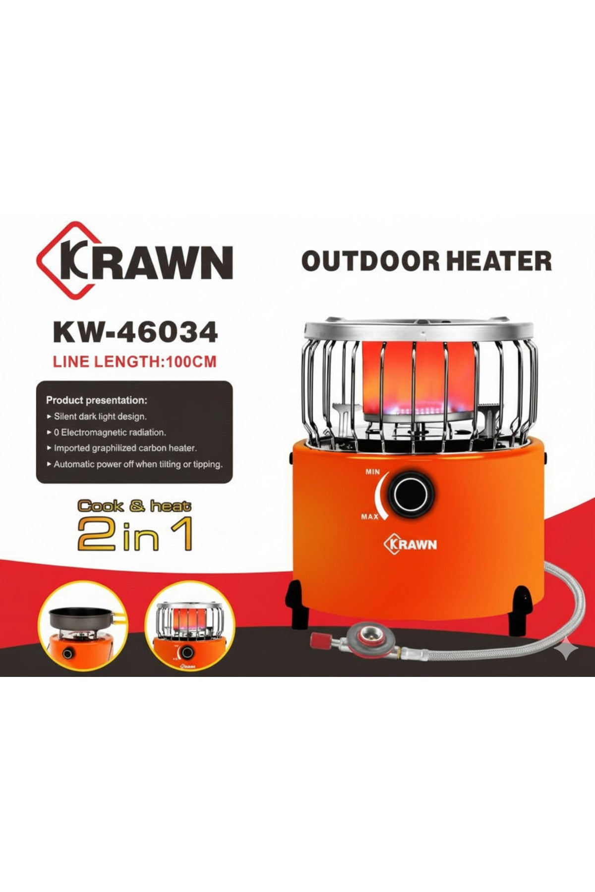 2-in-1 Outdoor Gas Heater for Cooking and Heating – KW-46034