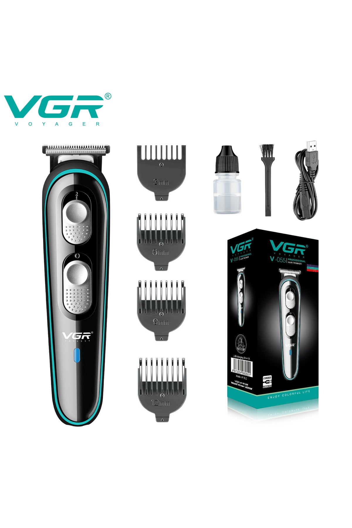 V-055 Professional Hair & Beard Trimmer: Master Your Style with Precision and Power