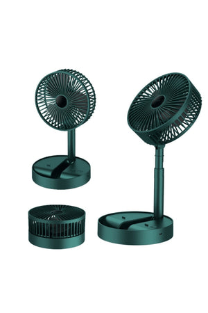 Telescopic Folding Desk Fan, Portable Rechargeable Table Fan, 3-Speed USB Pedestal Fan