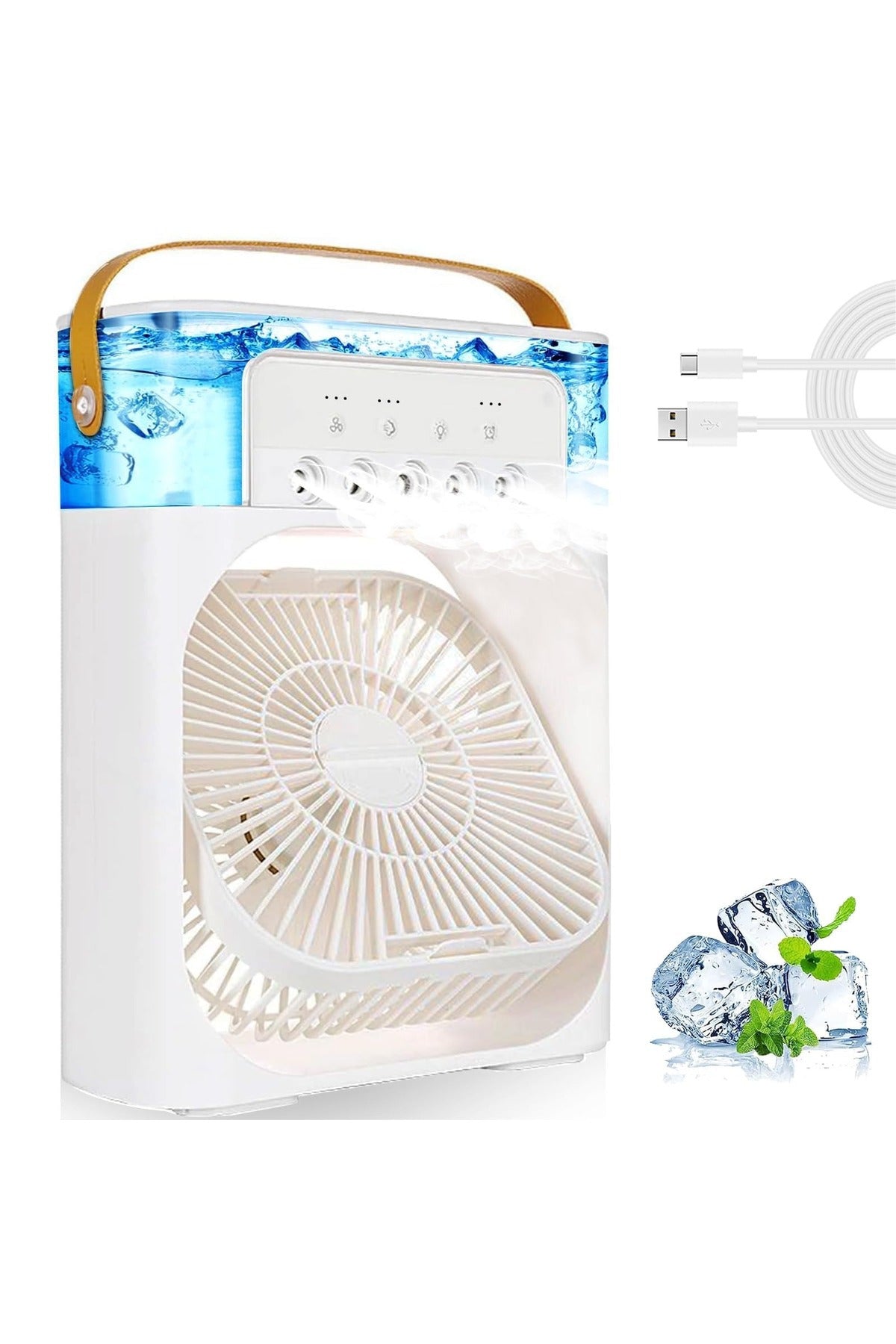 Portable Air Cooler Fan with 700ml Water Tank, Portable Air Conditioner 3 Mist Modes