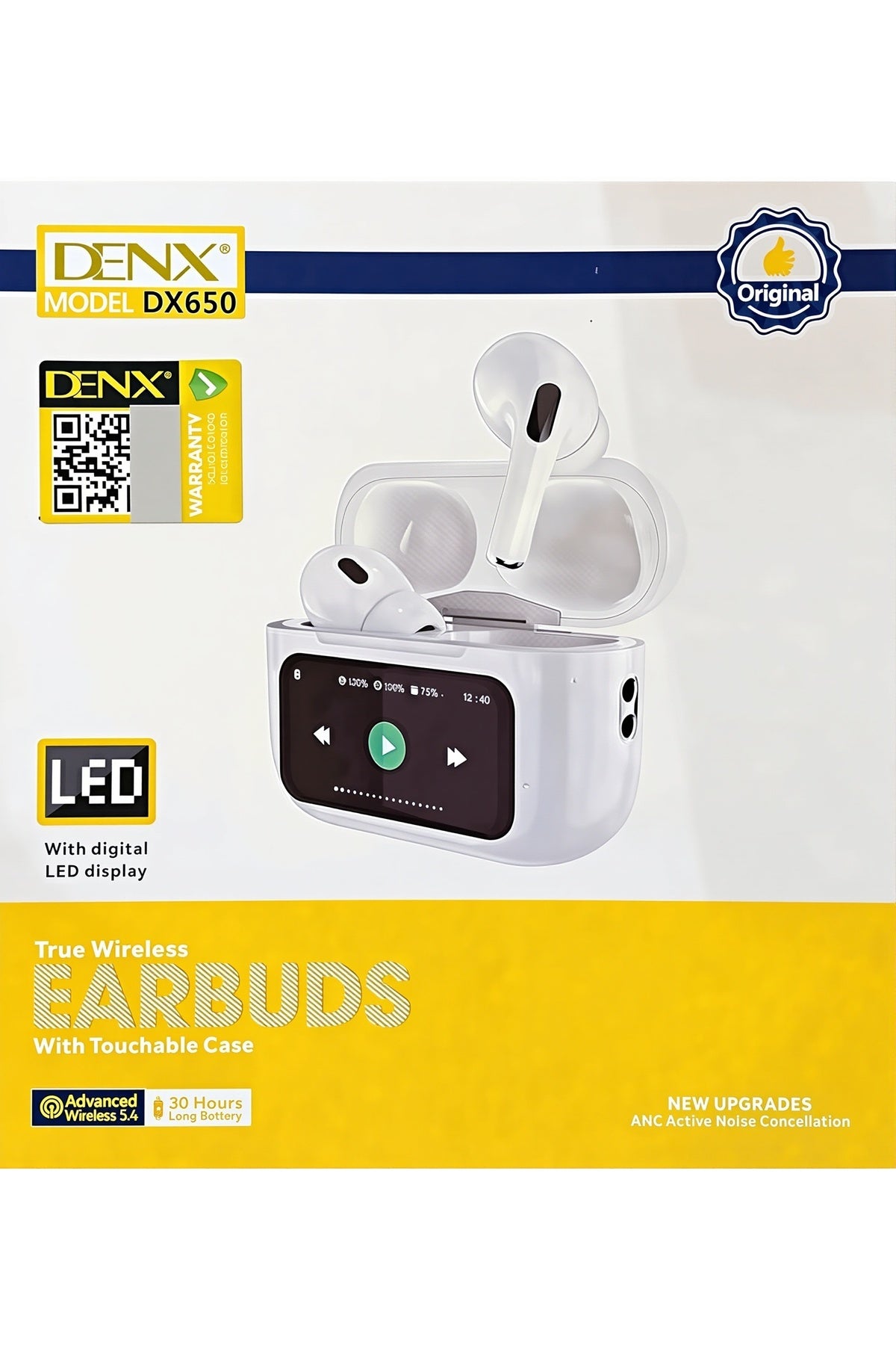 DENX True Wireless Earbuds with Touchable Case, Bluetooth Earbuds with Mic, In-Ear Headphones, DX650