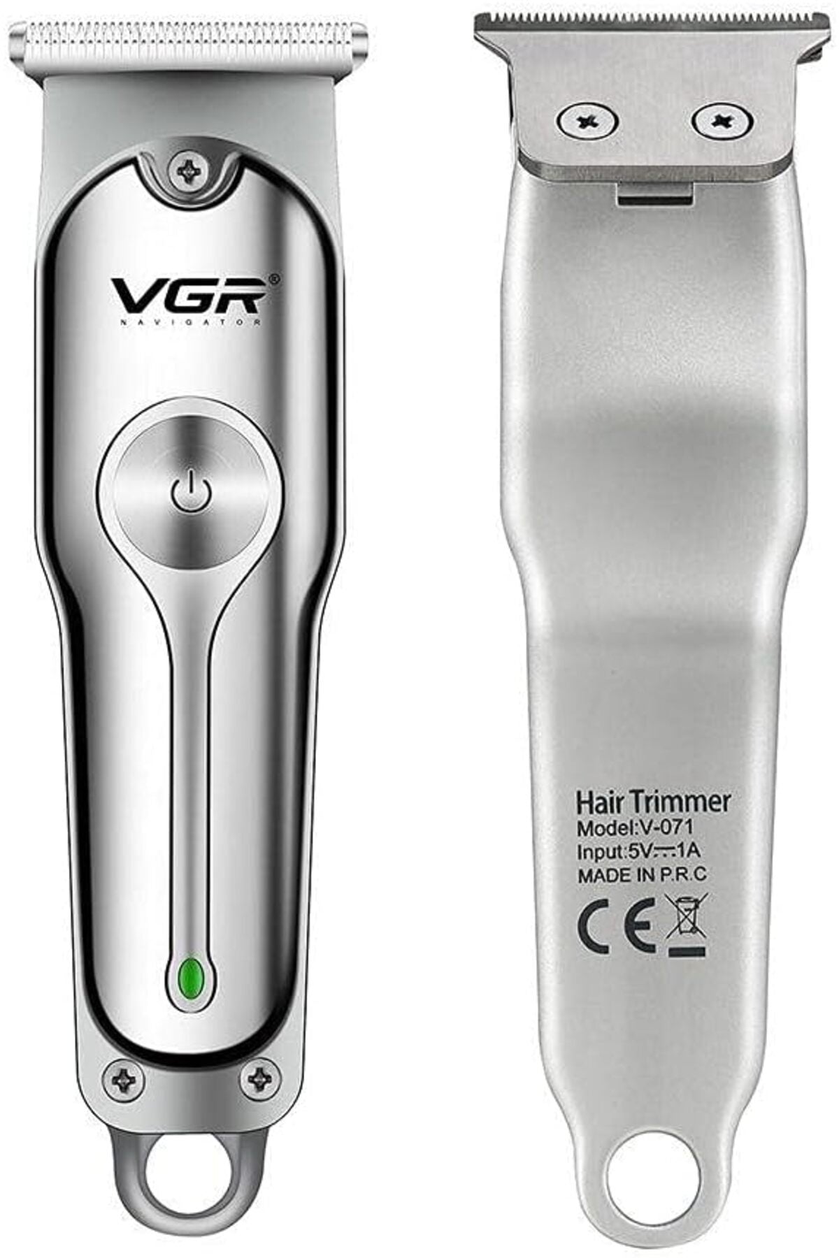 VGR V-071 Professional Hair Trimmer Stainless Steel USB Charging with 3 Combs