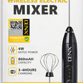 DENX 4W Wireless Electric Mixer Egg Beater & Milk Frother USB Rechargeable Hand Mixer DX3226