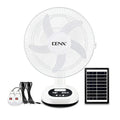14-Inch Rechargeable Solar Table Fan With Solar Panel & 2 LED Bulbs, Portable Desk Fan, DX2614