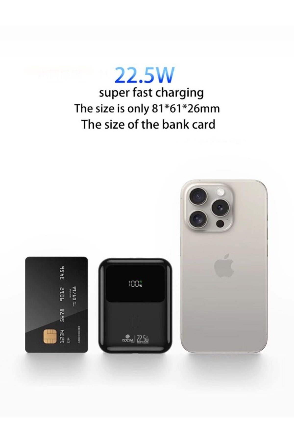 10000mah Power Bank With 22.5w Fast Charging Compactable Design And Universal Ports Usb-a & Type-c