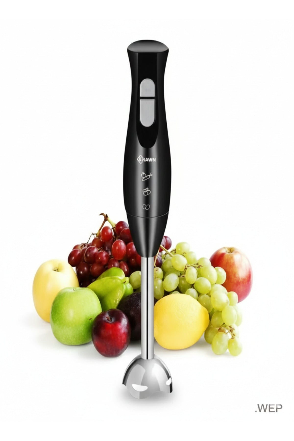Krawn 200W Quiet DC Hand Blender Stainless Steel Blades with Cup KW-39764