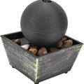 DLC Indoor Zen Water Fountain with Globe & Stones Desktop Tabletop for Home Office Decor DLC-31037