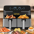 Versatile Stainless Steel Dual Air Fryer, 4L + 4L Capacity, 2 Cooking Zones
