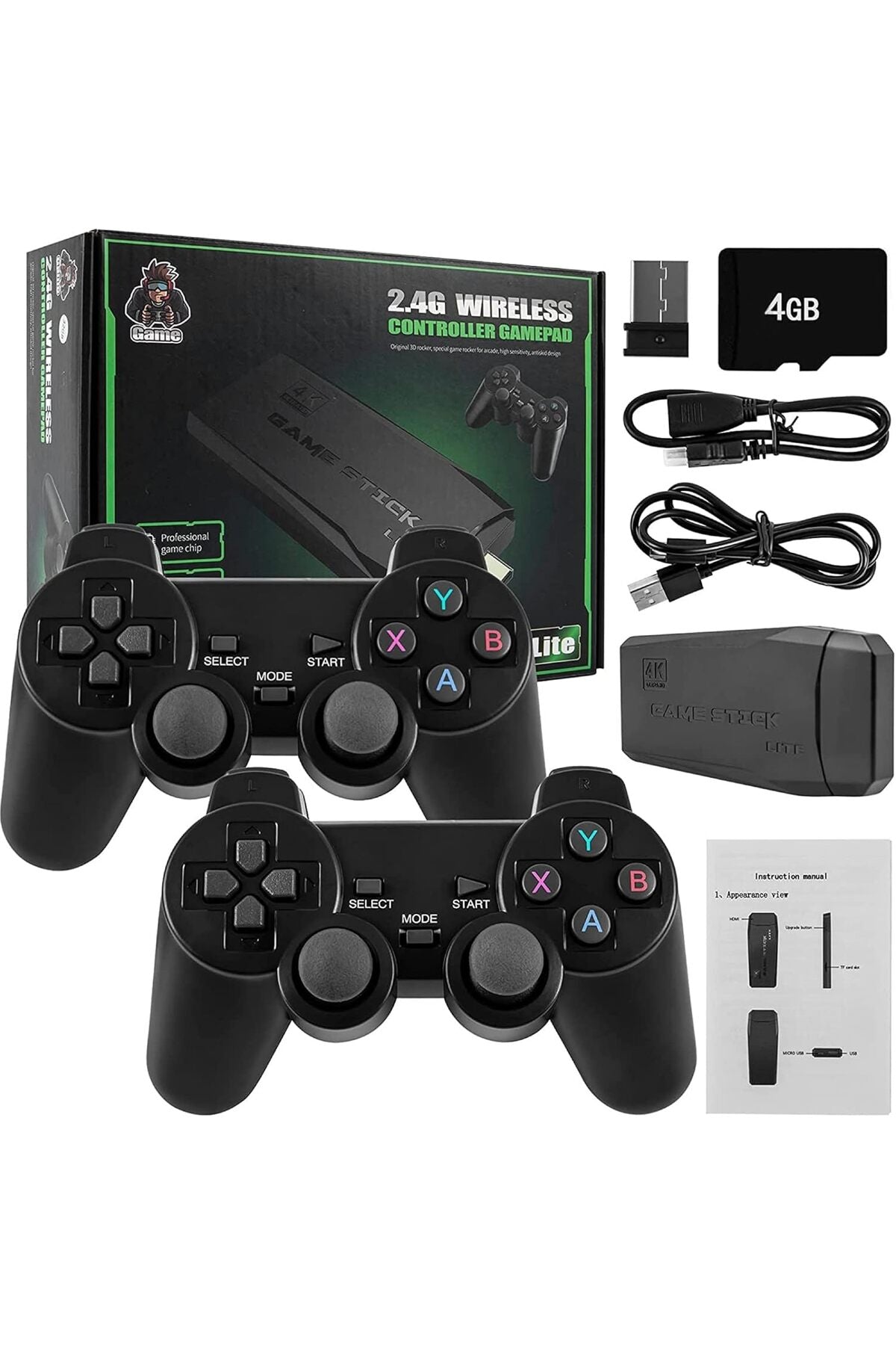 TV Wireless HDMI Game Stick – 3000 Classic Games, 2 Rocker Pad Controllers, Mini Retro Console