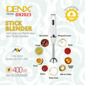 400W Hand Blender with Stainless Steel Blades, 2-Speed Stick Mixer (White) DX2023