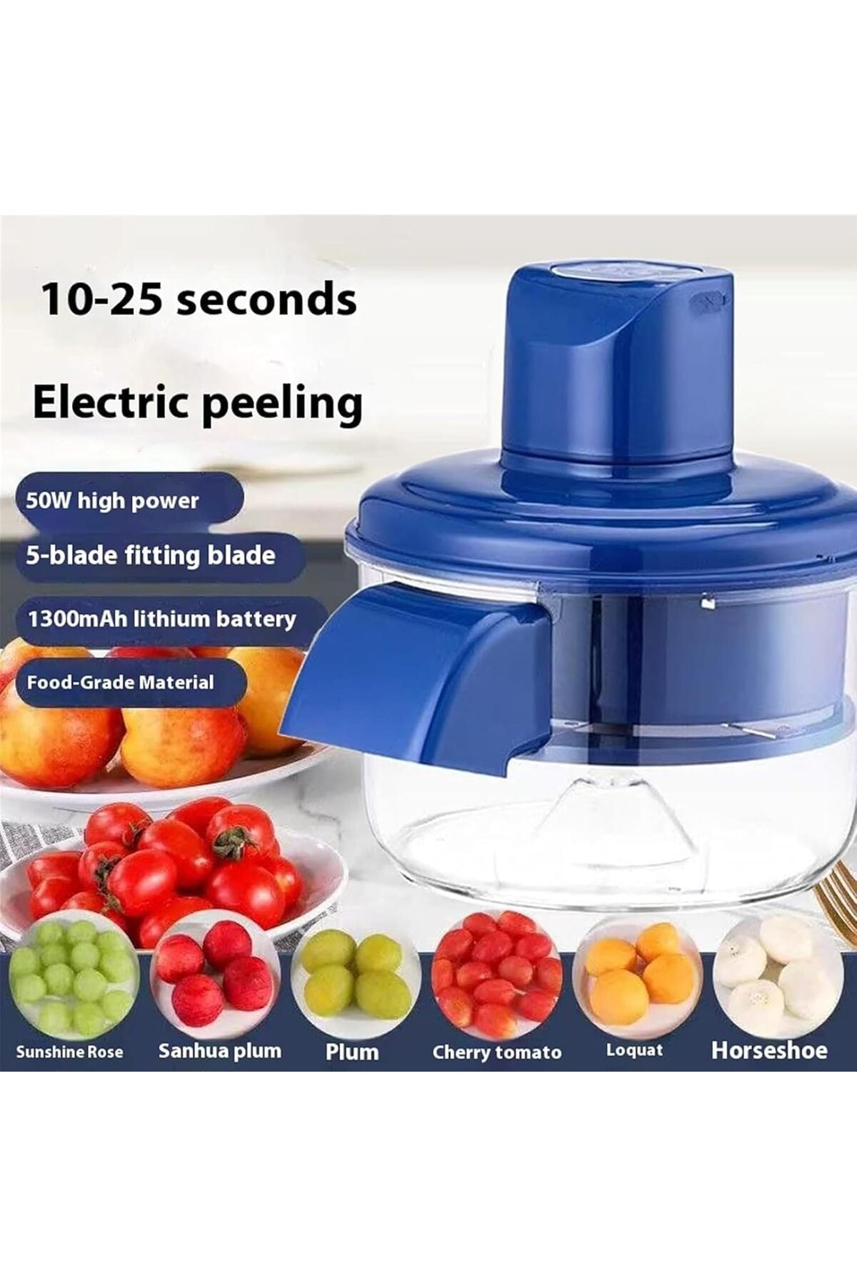 Electric Garlic & Vegetable Peeler Machine, Automatic Fruit Peeler Skin Remover Tool