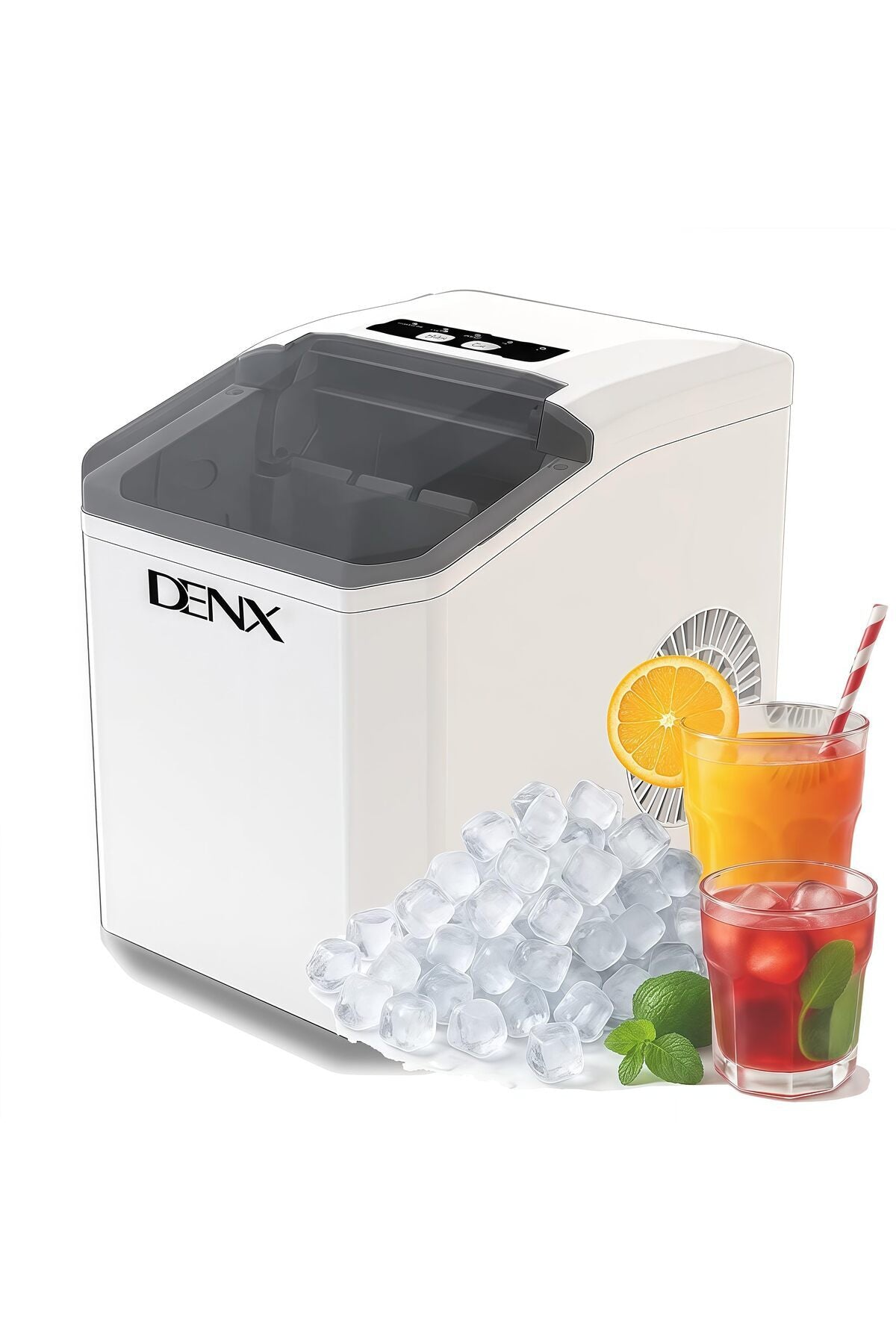 DENX 110W Home Ice Maker Ice Maker Machine 12KG/24H, 3L Water Tank, Fast Ice in 6-8 Minutes, DX2051
