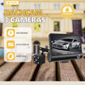3 Camera Dash Cam Front Rear Interior Triple Channel Vehicle Camera HD Display DX3618