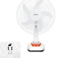 DENX 16-Inch Rechargeable Solar Table Fan With Solar Panel & 2 LED Bulbs, Portable Desk Fan, DX2615