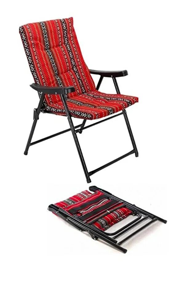 Folding Camping Chair with Armrests, Foldable Beach And Garden Chair, Picnic Chair, Sports Chair and Outdoor Chair, 45x45x90
