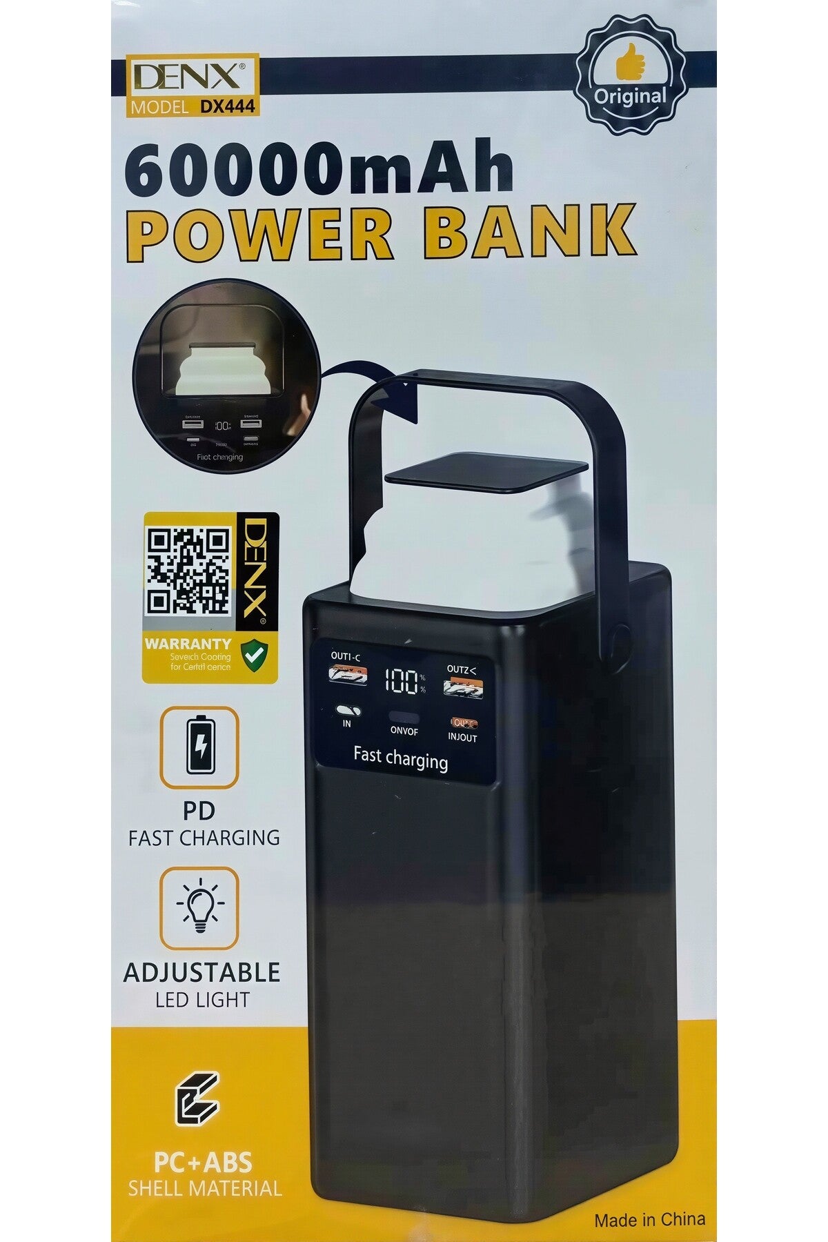 60000mAh Power Bank Fast Charging with LED Light High Capacity External Battery DX444