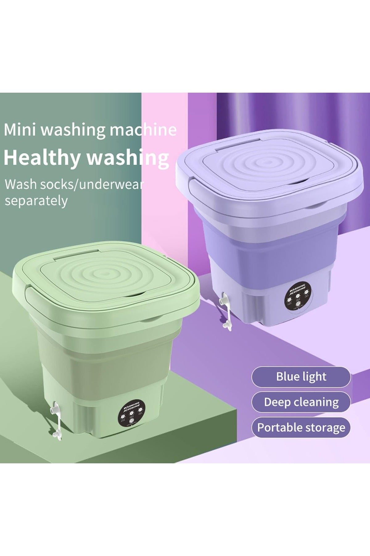 DENX Mini 11L Foldable Washing Machine for Baby Clothes Underwear or Small Things, DX3423