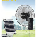12V Solar Wall Fan with LED Light, Rechargeable Battery, Outdoor & Home DX2624 Black