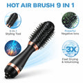HB Professional 9-in-1 Hot Air Brush Hair Styler – Multi-Functional Hair Dryer Brush HB-5500