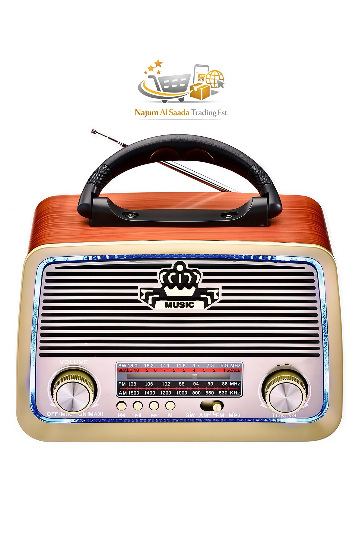 Bluetooth Radio FM/AM/SW Radio Speaker, USB MP3 Player, Dual Power Electric Radio, MC-52202