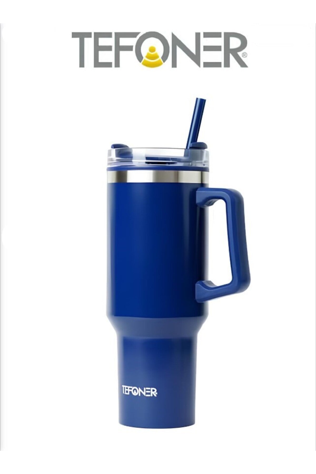 A thermal mug that keeps drinks hot or cold. A 40oz (1.2L) insulated coffee mug. A thermal mug.