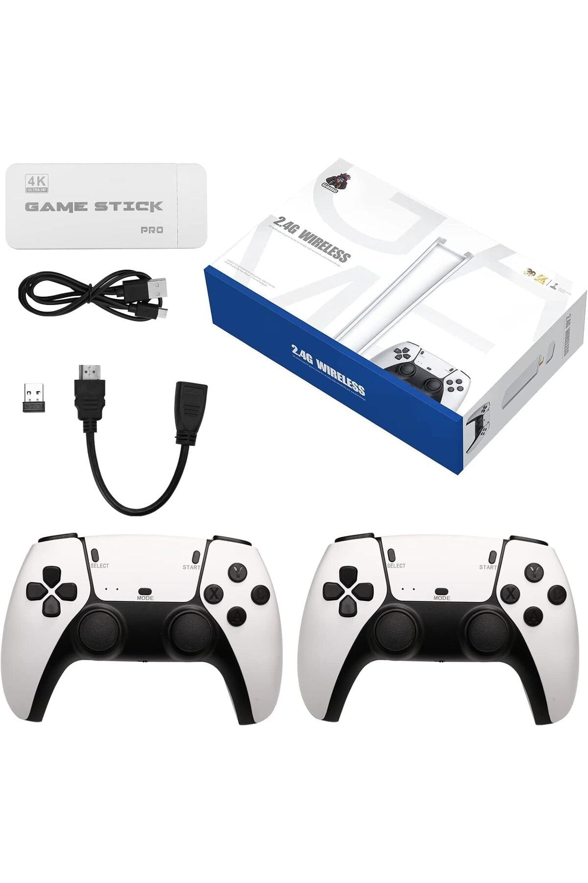 Wireless Retro Game Console DX-GC100 – 4K HDMI Stick, 10,000 Games, Dual 8-Bit Controllers