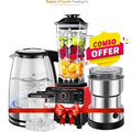 3 COMBO Set 5500W High Speed Blender 2.5L with Grain Grinder + 50g Coffee Grinder +1.8L Glass Kettle