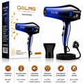 DALING Professional Hair Dryer, 2800W Fast Drying Hair Dryer with 3 Heat Settings, 2 Speed Modes, Lightweight Salon Blow Dryer DL-3020 (Blue)
