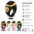 20mm Smart Tasbih Tally Digital Counter Ring, 5 Prayer Time Vibration, Rechargeable Islamic Zikr Ring that links with app, Digital Tasbih for Muslims, Android & iPhone Compatible