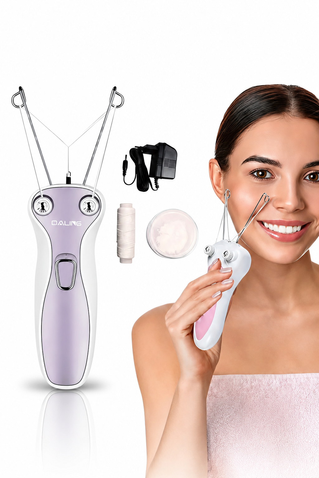 DALING Hair Removal Epilator Thread Defeather Epilator for Women Facial Hair Remover Machine DL-6030